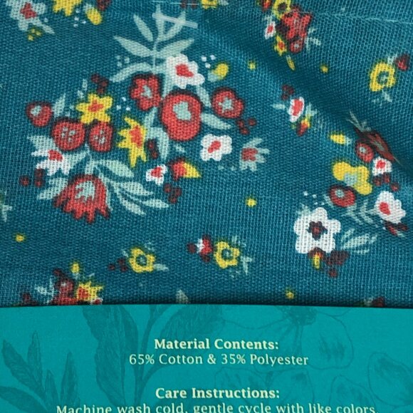 Pioneer Woman Cloth Napkins Rose Ditsy GreenFloral Fabric 4Pc Set Square 18"x18" - Picture 2 of 11